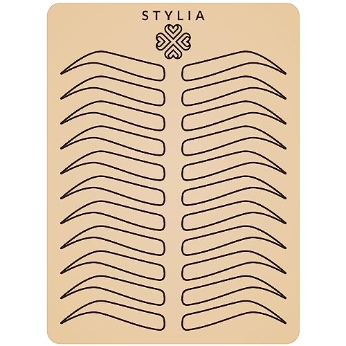 Stylia Microblading Practice Fake Skin Sheet for Eyebrow Tattoo, Fake Skin for Tattoo Brows, Micro Blading Eye Brow Makeup, Tattoo Skin Practice Kit, Tattooing Kit Supplies Black Double Sided