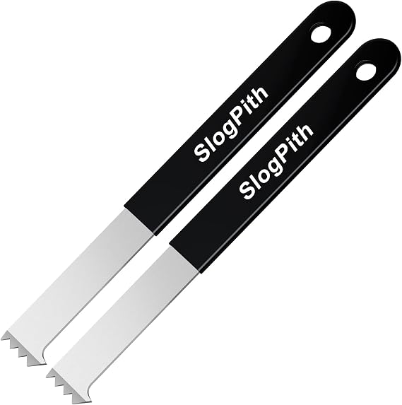 2 Pcs Paver Removal Tool with Joint Scraper & Sawtooth Micro-Tooth Gripper | Gripper Slots, Galvanized Steel Paver Extractor, For Garden Lawn, Patio Brick, Block & Paver Replacement, Non-Slip Handle