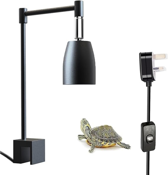 Tortoise Lamp Holder,UVA UVB Light Bracket for Reptiles,360°Rotatable Lamp Metal Stand for Turtle Aquarium Tank Heating Lamps,Suitable for Tortoise,Frog Habitat Terrarium Tank Accessories
