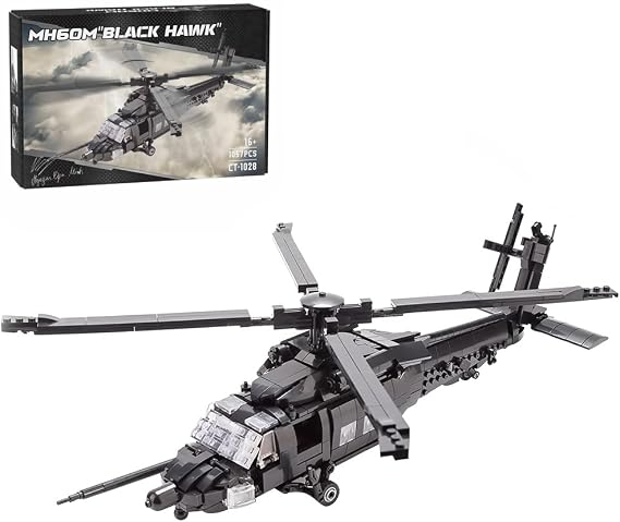 MH60M Helicopter Building Blocks Set, 1057 Pieces Military Series Aircraft Bricks Model Kit, Collection Display Xmas Gifts Model Airplane for Men