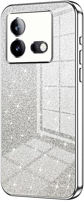 Phone fashion Compatible with VIVO IQOO Neo9/IQOO Neo 9Pro Case,Clear Glitter Electroplating Hybrid Protective Phone Cover,Slim Transparent Anti-Scratch Shock Absorption TPU Bumper Case Compatible wit