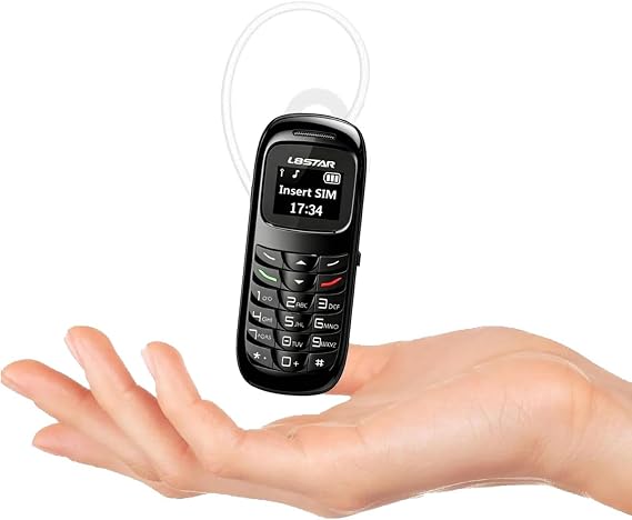 Longben Worlds Smallest Mobile Phone, L8star BM70 Mini Phone, Portable Mini Telephone, Tiny Bluetooth Headset, Wireless Dialer(Black)