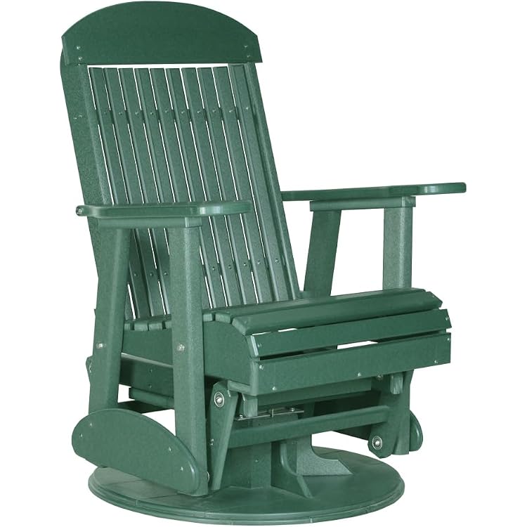 Furniture Barn USA Poly Lumber 2 Classic Swivel Glider, Green