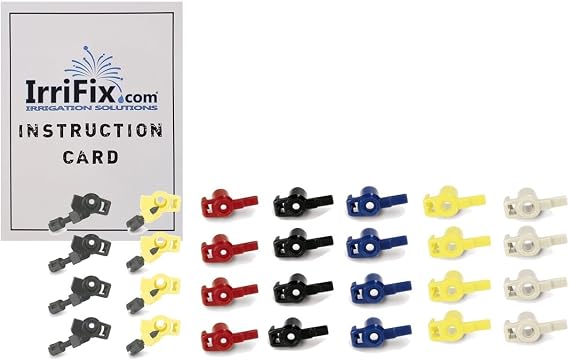 Rain Bird Nozzle Set for Maxi Paw 2045A and Maxi Bird 2045-PJ Impact Rotor Sprinkler Heads with Instruction Card by IrriFix Irrigation Solutions - 4 Sets of 7 Nozzle Variations
