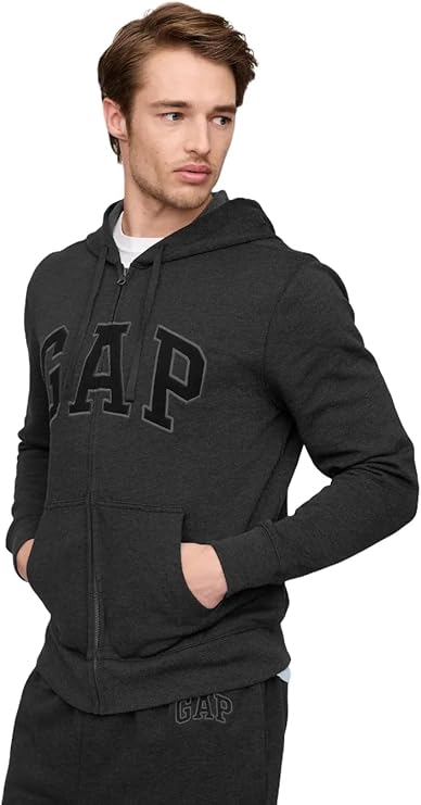 GAP Men's Logo Hoodie Hooded Full Zip Sweatshirt Sweatshirt (pack of 1)