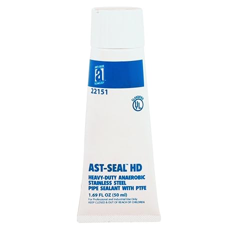 AST-Seal 22151 Pipe Sealant with PTFE, Stainless Steel Grade, 50 ml, White/Off White