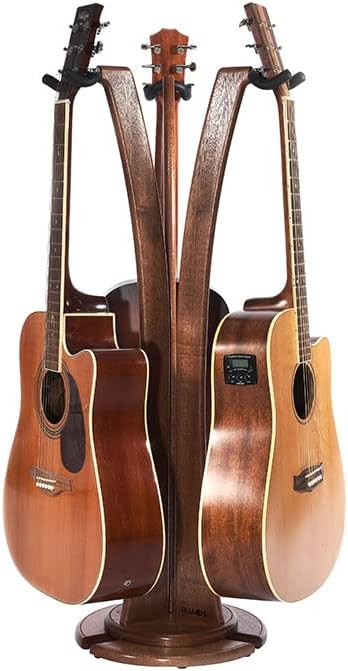 Ruach GS-1 Triple Acoustic/Electric Guitar Stand - Mahogany