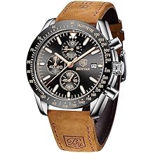 BENYAR Watch for Men Analog Quartz Chronograph Waterproof Luminous Designer Mens Wrist Watches Business Work Sport Casual Dress Watch with Silicone Strap Elegant Gifts for Men