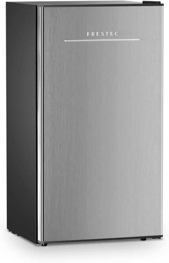 3.2 Cu. Ft. Mini Fridge with Freezer Small Refrigerator, Mini fridge for Bedroom, Dorm, Single Door, Energy Saving, Low Noise,Adjustable Thermostat,Mini Fridge for Office (Grey)