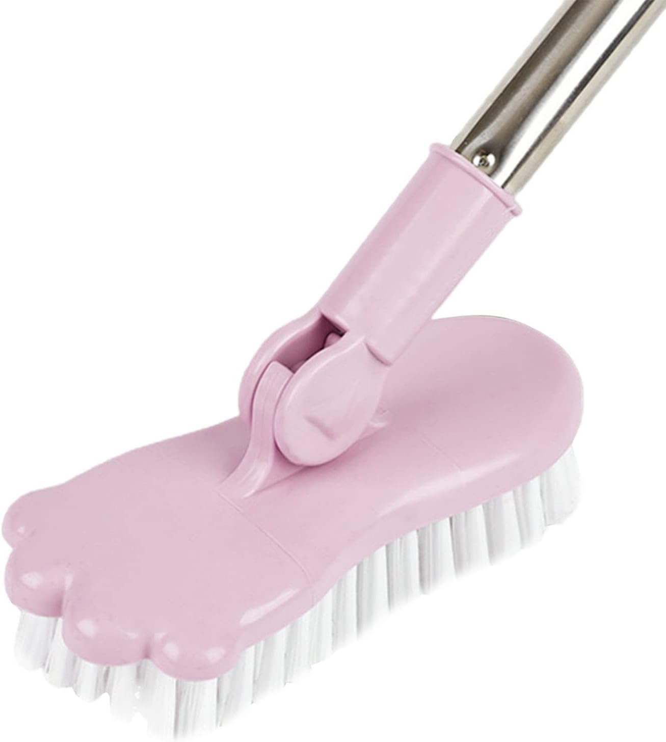 Floor Scrubber Brush, 34" to 48" Retractable Rotating Brush, Long Handle Stiff Bristles Brush Adjustable Length Floor Brushes for Cleaning Bathroom Tub