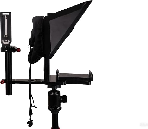 TS 350 Prompter - 12.9" Teleprompter with Adjustable Mount for Phone and DSLR. Soft Ware and Remote Control, Very Easy to use.