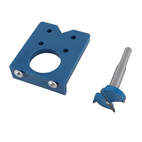 Hilitand 35mm Concealed Hinge Jig Kit, Woodworking Tool Drill Bits Hinge Drilling Hole Router Jig for Cabinet Cupboard Door Installation