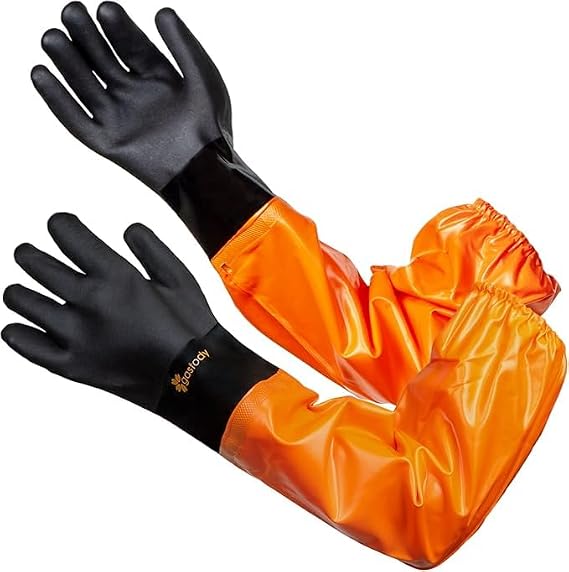 Extra-Long PVC Chemical Gloves Multi-Size Bundle - M & L