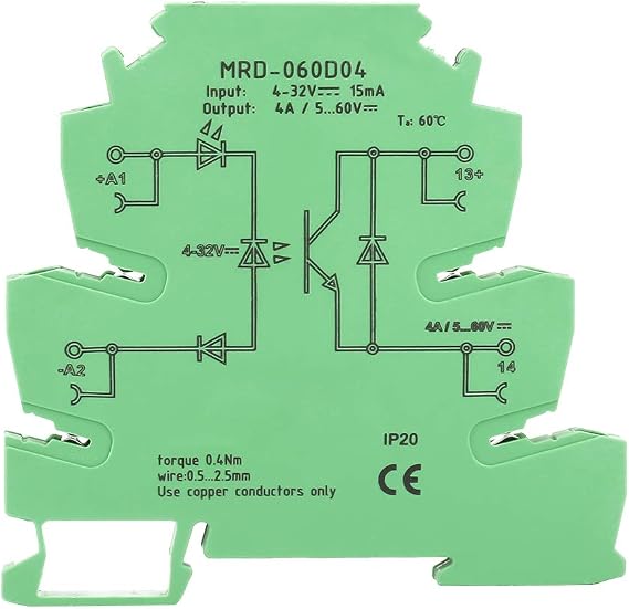 MRD-060D4 Ultra Thin PLC Relay, DC Solid State Relay Module, Power Amplifier Board, Solid State Relay for Coupling Switch Amplification