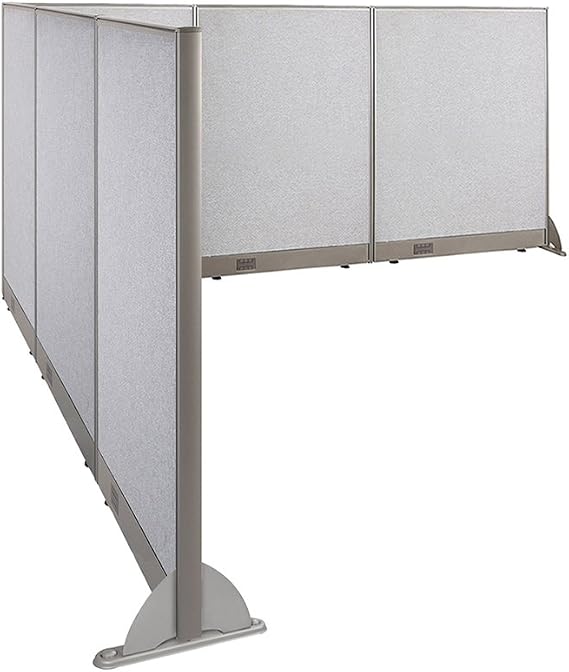 GOF Freestanding L Shaped Office Partition, Large Fabric Room Divider Panel, 108" D x 108" W x 48" H