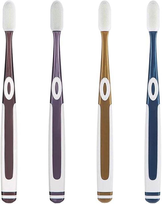 Healifty 4pcs Toothbrush Holders Silicone toothbrushes bristles Soft for Teeth Manual for Adults Electric Teenagers Electric