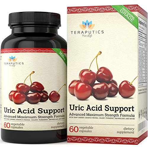 Uric Acid Support Formula | Advanced Uric Acid Cleanse & Kidney Support Supplement - Includes Tart Cherry Concentrate, Celery Seed Extract  12 More High Potency Ingredients, 60 Veggie Capsules