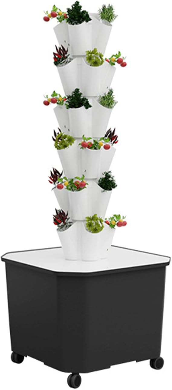 Hydroponics Tower Indoor Vegetable Growing System 6/8/10/12 Layers Vertical Garden Planter Indoor Kit for Strawberry, Tomato, Lettuce, Herb
