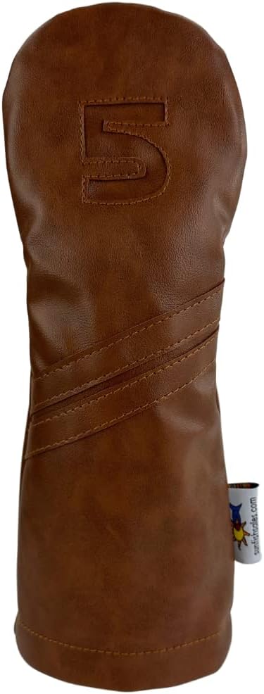 Sunfish Brown Leather Fairway 5 Wood Golf Headcover