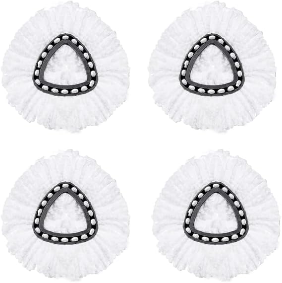 ANREKEYH Mop Replace Head Compatible with Ocedar EasyWring Microfiber Spin Mop, 4 Pcs Mop Refill Replacements Heads for 1 Tank System (White(4 Pack))