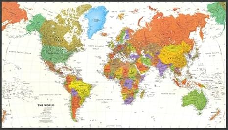 Contemporary World Map - Tyvek Paper
