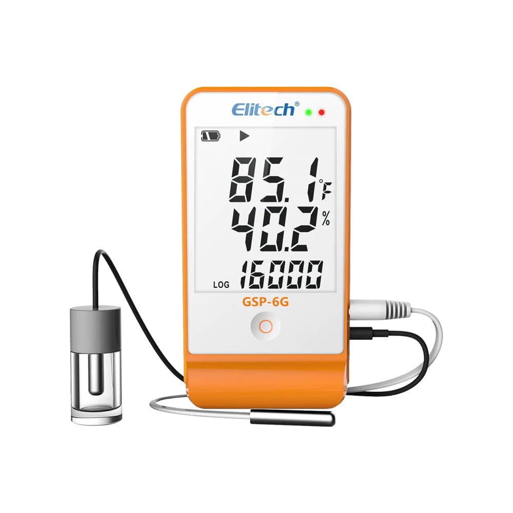 Multiuse Digital Temperature and Humidity Data Logger with Glycol Range: -40 to 85°C for Medicine, Vaccine Storage & Monitoring | Model: Elitech GSP-6G 30
