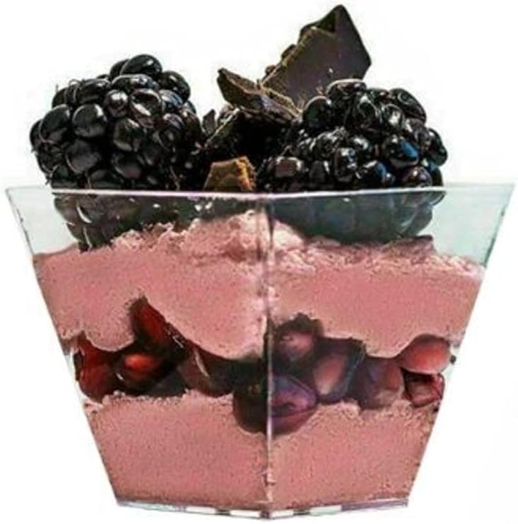 Crystal Plastic Acrylic Prism Cubic Bowl 200cc 50 Pieces - Without Lid