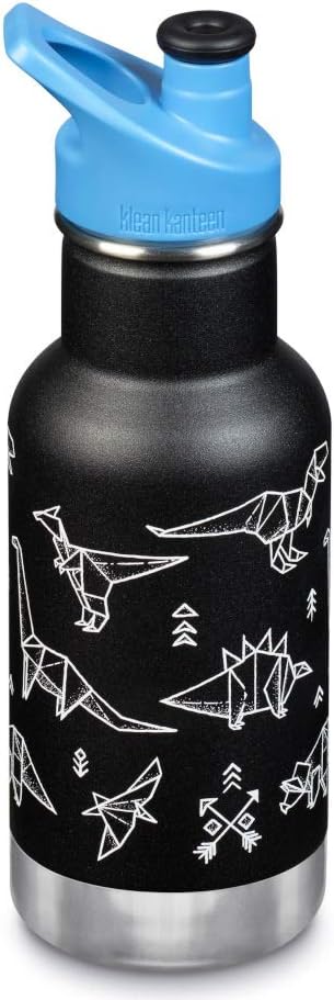 Klean Kanteen Kid Sport 355ml Bottle Sport Cap 3.0 Paper Dinos