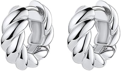 gorjana - Crew Helium Huggies - 18k Gold or Silver - Daily Earring Wear - Unique Rope Texture - Lightweight Helium Design - Secure Hinge Closure