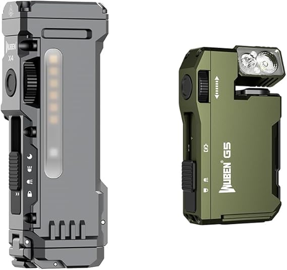 WUBEN G5 Rechargeable EDC Flashlight Bundle X4 EDC Flat Flashlight with RGB Light