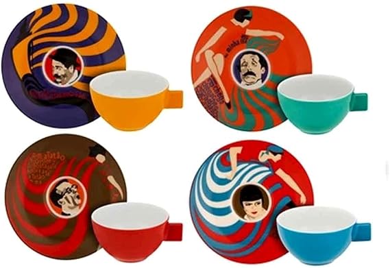 Vista Alegre Cinema Portugues Set 4 Coffee Cups and Saucers
