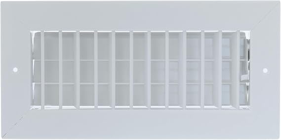 Hart & Cooley Steel Vertical Fin Register, MS Damper, White, 6 x 6 in