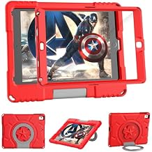 Kids Case for iPad 5th/6th Generation 9.7-inch 2017/2018 Release, Lainergie iPad Air 2 Case with Screen Protector, iPad Pro 9.7 Protective Cover Case Lightweight Shockproof with Handle Stand, Red