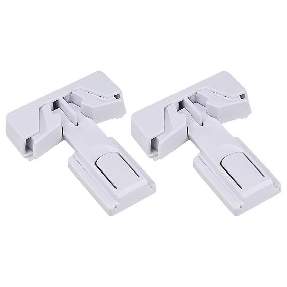 Child Proof Refrigerator Door Lock, Baby Safety Fridge Door Latches, One Handed Operation, No Tools Need or Drill White2