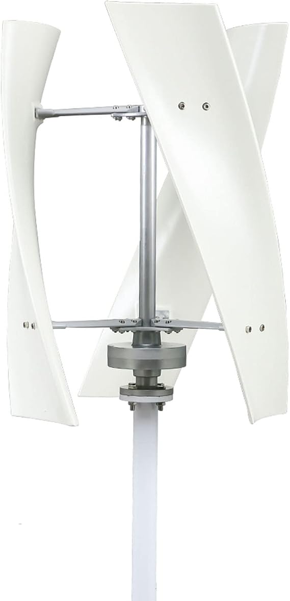 0-800W Vertical Axis Wind Turbines,12V/24V/48V Wind Turbine Generatorgarden Boat Wind Motor with 3 Blade+Controller for Yard Power Generation(White)