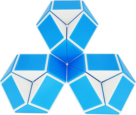 24 parts Magic Snake Cube-Magic snake Puzzles-Speed Cubes-Brain Teaser 3D puzzle Snakes twist toys-For Kids and Adults-Party Bag Fillers-Party Favours-christmas stocking fillers(blue*1) | Develops Logical Thinking & Fine Motor Skills, Party Bag Favours, Christmas Stocking Fillers, Blue Toy for Kids & Adults