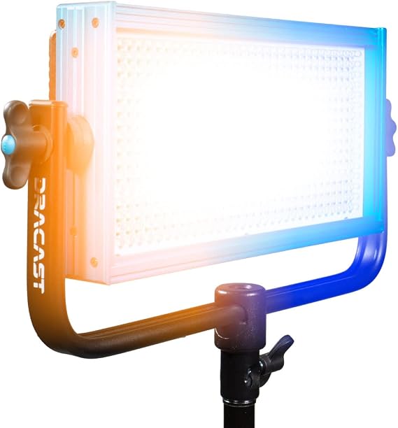 Dracast Pro Series LED500 - Bi-Color 3200K - 5600K LED Video Light | Dimmable 0% - 100% | CRI & TLCI 96+ | V-Mount Battery Plate | Anodized Aluminum Metal Build | Mounting Yoke for 5/8" Baby Pin Inc
