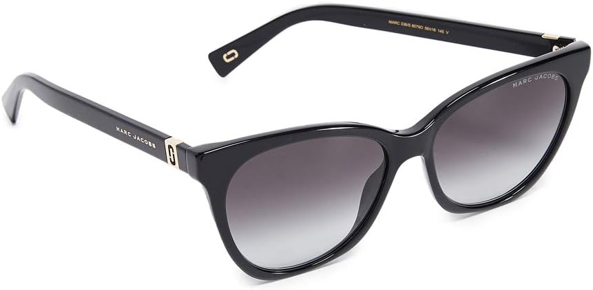 Marc Jacobs Women's Marc 336/S Cat Eye Sunglasses, Black/Gray Shaded, 56mm, 16mm