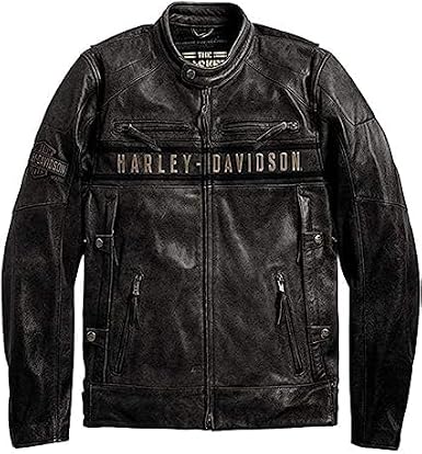 Mens Harley-D Biker Leather Jacket | Motorcycle Leather Jacket for Men