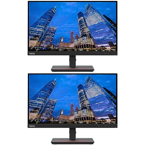 Lenovo ThinkVision S22e 22-inch 1920 x 1080 LED Backlit Full HD LCD Monitor, 2-Pack Bundle with HDMI, VGA