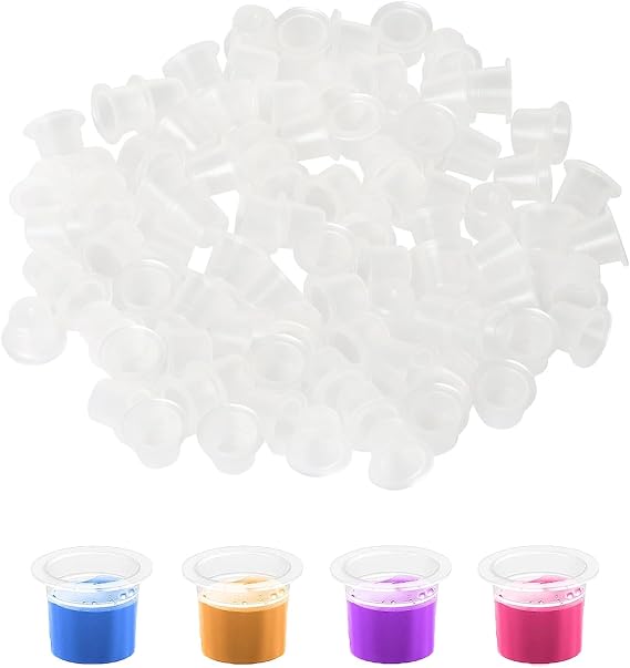 100pcs Tattoo Ink Caps Cups,Pigment Ink Caps,Tattoo Ink Pots,Disposable Ink Cups Tattoo Pigment Caps Holder Container,Plastic Ink Containers for Ink Pigment Cups Tattoo Supplies(8mm) | Disposable Ink Cups Tattoo Pigment Caps Holder Container,Plastic Ink Containers for Ink Pigment Cups Tattoo Supplies(8mm)