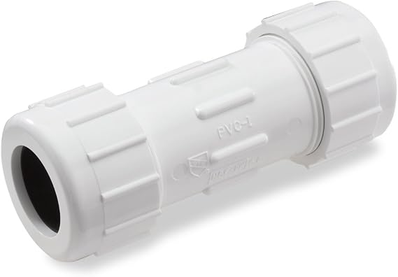 NDS CPC-1000 PVC Compression Coupling, Pipe Connection, Compression Fitting, IPS Coupling, 1-Inch IPS UC, White