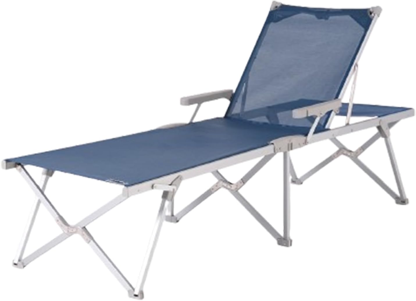 Foldzen Foldable Chaise Lounge | 5 Stage Adjustable, UV Protected Fabric, Lightweight and Portable, 120 Kg Carrying Capacity, Aluminum Body Beach-Garden-Pool Chaise Lounge Neon GreenNavy Blue Navy Blue