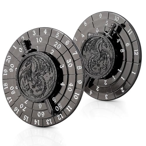 Haxtec Spinner Dice 7-in-1 Metal DND Dice Set Black Unique Dice Spinner Compatible with Dungeons and Dragons DND Gifts TTRPG Role Playing Rotate Gaming Dice
