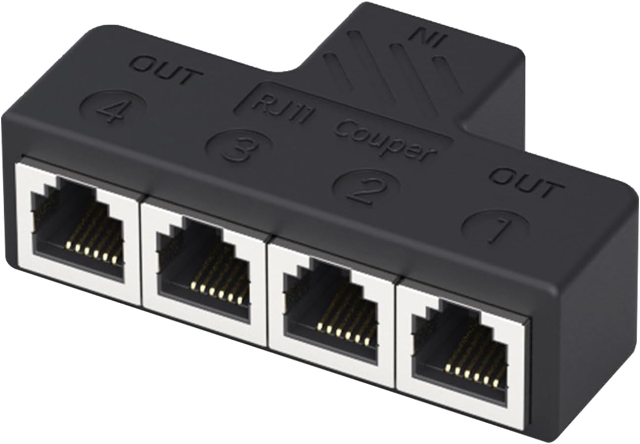 Telephone Splitter 3 Way/4Way Outlet Converter RJ11 6P6C Interface Adapter Converter 3/4port Outlet Adapter Telephone Splitter