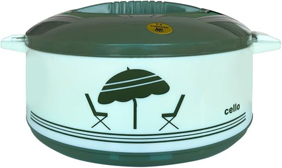 Cello Chef Deluxe Insulated Hot Pot Casserole 1500, Green | Spacious 1250ml Capacity Provides Ample Storage and Serving Space for Everyday Family Dining