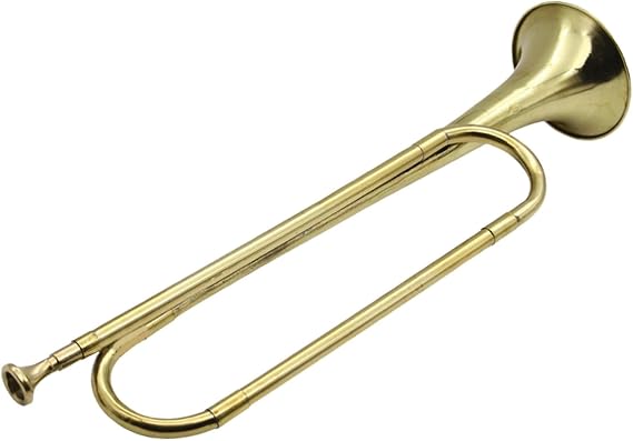 1 Marching Bugle, Brass Trumpet for Beginner, skilled Student & Adult, Gold B Flat Instrument for School Marching Band, Drum group, Orchestra, Portable portable