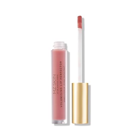MZ SKIN Volumizing Lip Perfector | Plumping & Hydrating Lip Gloss with Peptides and Caffeine for Fuller, Smoother Lips,