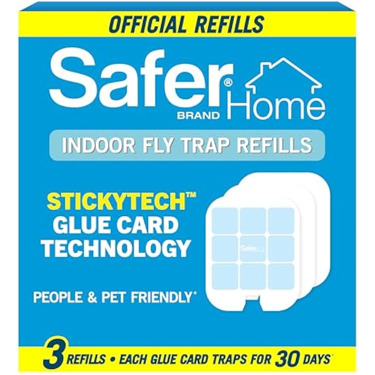 Safer Home SH503 Trap Refill Pack of Glue Cards for SH502 Indoor Fly Trap, Official Safer Home Refills with StickyTech Glue Card Technology, 3 Count Pack of 1