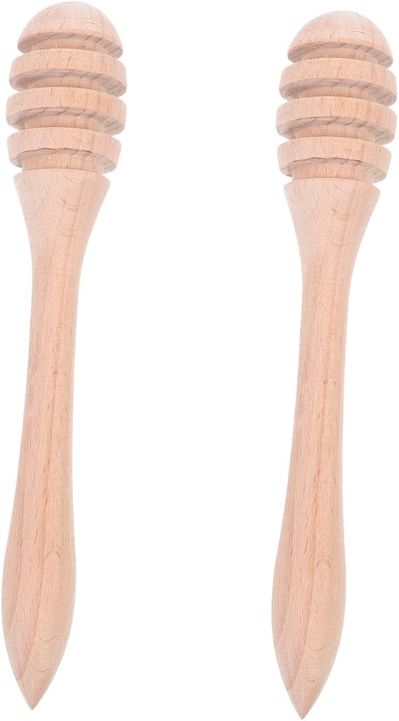 2pcs Honey Stir Stick Wood Stirring Rods Honey Dipper Wands for Jam Stir Wands Household Use